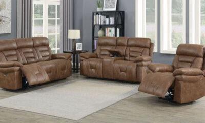 Give Your Dining Room A Welcoming Feeling With Anastasia Cocoa Polyester Recliner Sofa