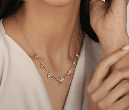 Vivacious Luminescence 14Kt Diamond Necklace